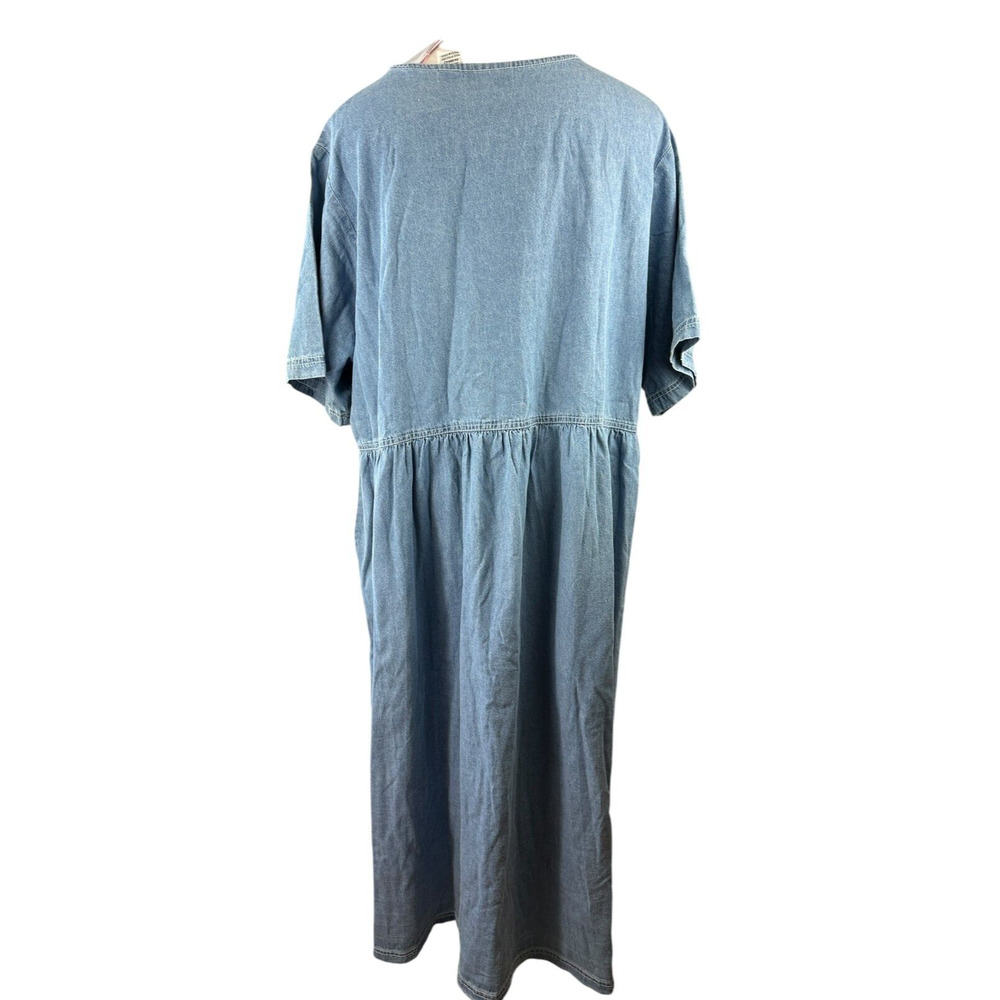 NWT Mainstreet Blues Denim Jean Dress Button Front Full Length Plus Size 28W - Picture 8 of 10